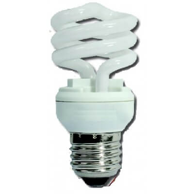 Lampe economique forme spirale E27 9w/840 blanche