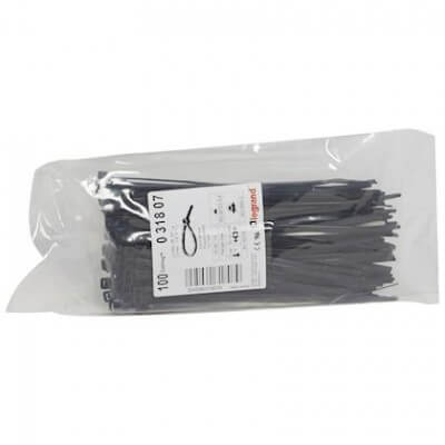LOT de 100 Colring legrand noir 4.6X180mm 031807 serre-cable plastique