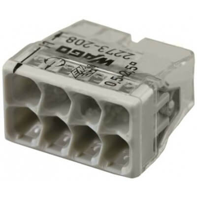 50 bornes WAGO 2273-208 de 8 entrées pour file rigide de 0.5-2.5mm Cu