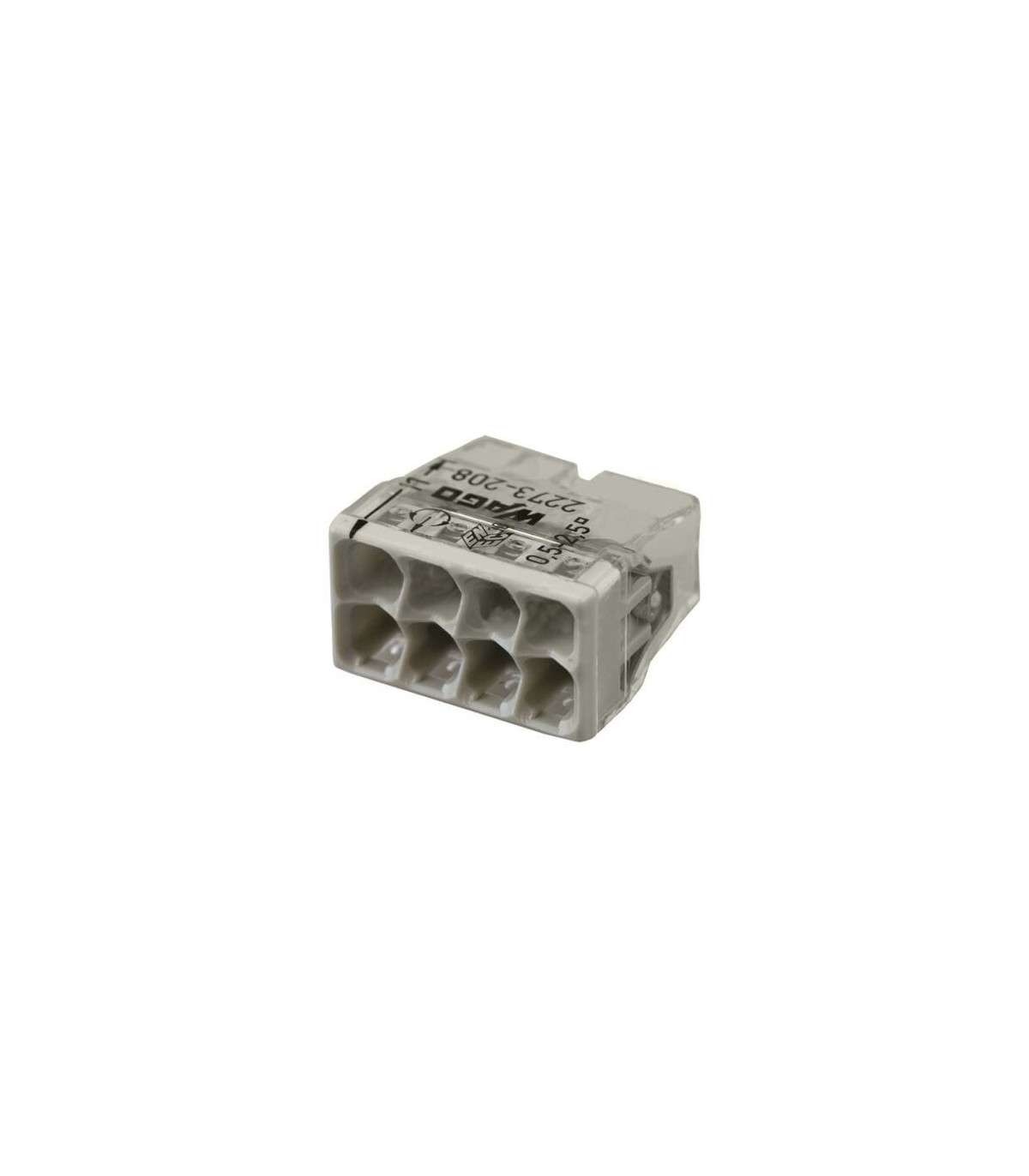 50 bornes WAGO 2273-208 de 8 entrées pour file rigide de 0.5-2.5mm Cu