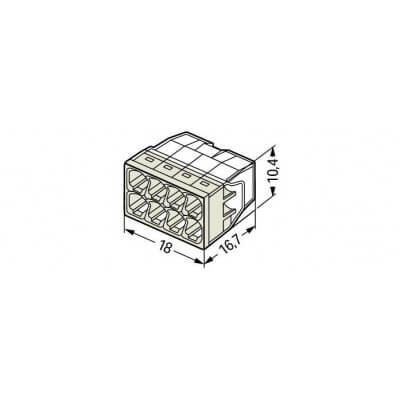 50 bornes WAGO 2273-208 de 8 entrées pour file rigide de 0.5-2.5mm Cu