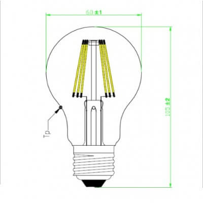 Ampoule LED Filament sylvania ToLEDo RETRO A60 7.5W Blanc chaud 827 E27