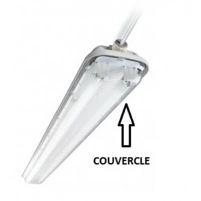 Couvercle 1.50m en polycarbonate pour reglette étanche de 2 tubes
