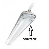 Couvercle pour réglette Philips TCW215 IK08 IP65 étanche 2 tubes de 1500mm