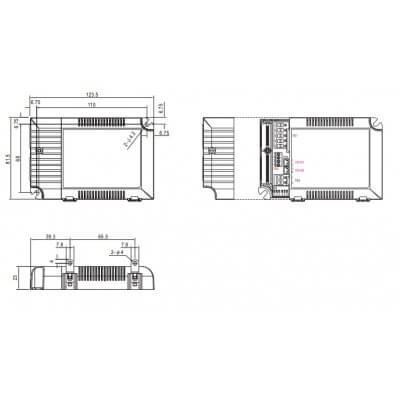 Alimentation LED MeanWell LCM-40DA DALI 40W, 40-100V  350-1050mA IP20