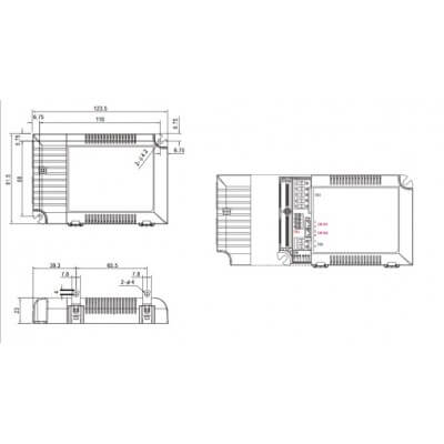 Alimentation LED Mean well LCM-60DA,DALI 60W 42-90V 0.5-1.4A IP20