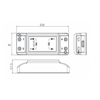 Mini Driver LED MPLC-16-350 16W 350mA de 23V a 46V IP20 En stock !