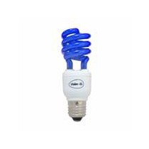 Lampe fluocompact spirale couleur bleue E27 15w 