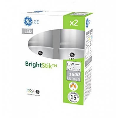 Ampoule LED BrightStik G.E. lighting Tubulaire15W substitut 100W 1600 lumens Blanc neutre 3000K E27  vendu par 2