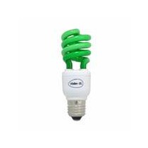 Lampe fluocompact spirale couleur verte E27 15w 