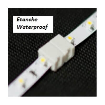 Click-8-WP Connecteur double Étanche pour ruban LED de 8 mm