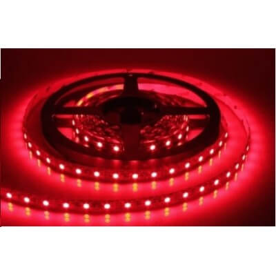 Ruban LED 12V 60led/m Rouge 4.8W au mètre 5mètres