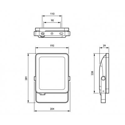 Projecteur LED philips Floodlight BVP154 LED52/840 PSU 50W VWB CE