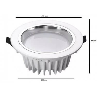 Downlight encastrable 30W 4000K Blanc froid