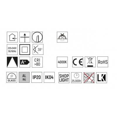Projecteur Encastrable LED Techno 30W Blanc 4000K 3000 lumens IP20