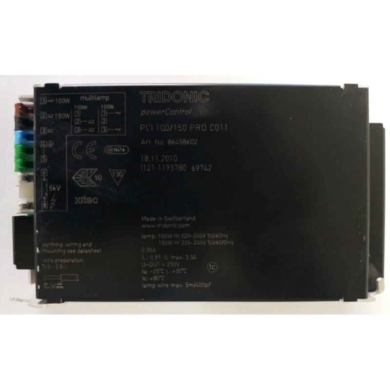 Ballast électronique TRIDONIC PCI 100/150 PRO C01 220-240V Ballast électronique TRIDONIC PCI 100/150 PRO C01 220-240V