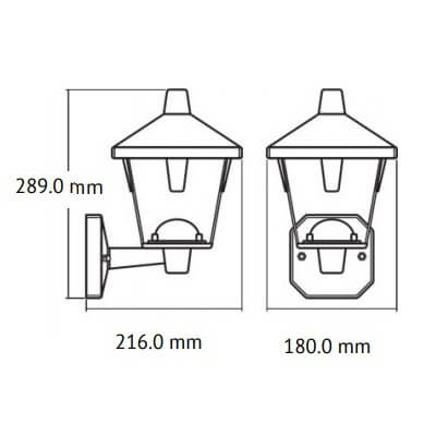 Lanterne OSRAM ENDURA STYLE Classic Up Noir 10W Blanc 3000K 550lm Ip44