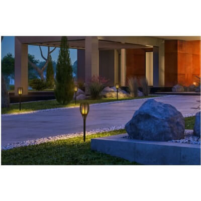 Lanterne solaire Noir  SOLARA 2W 815 Blanc chaud effet flamme  étanche