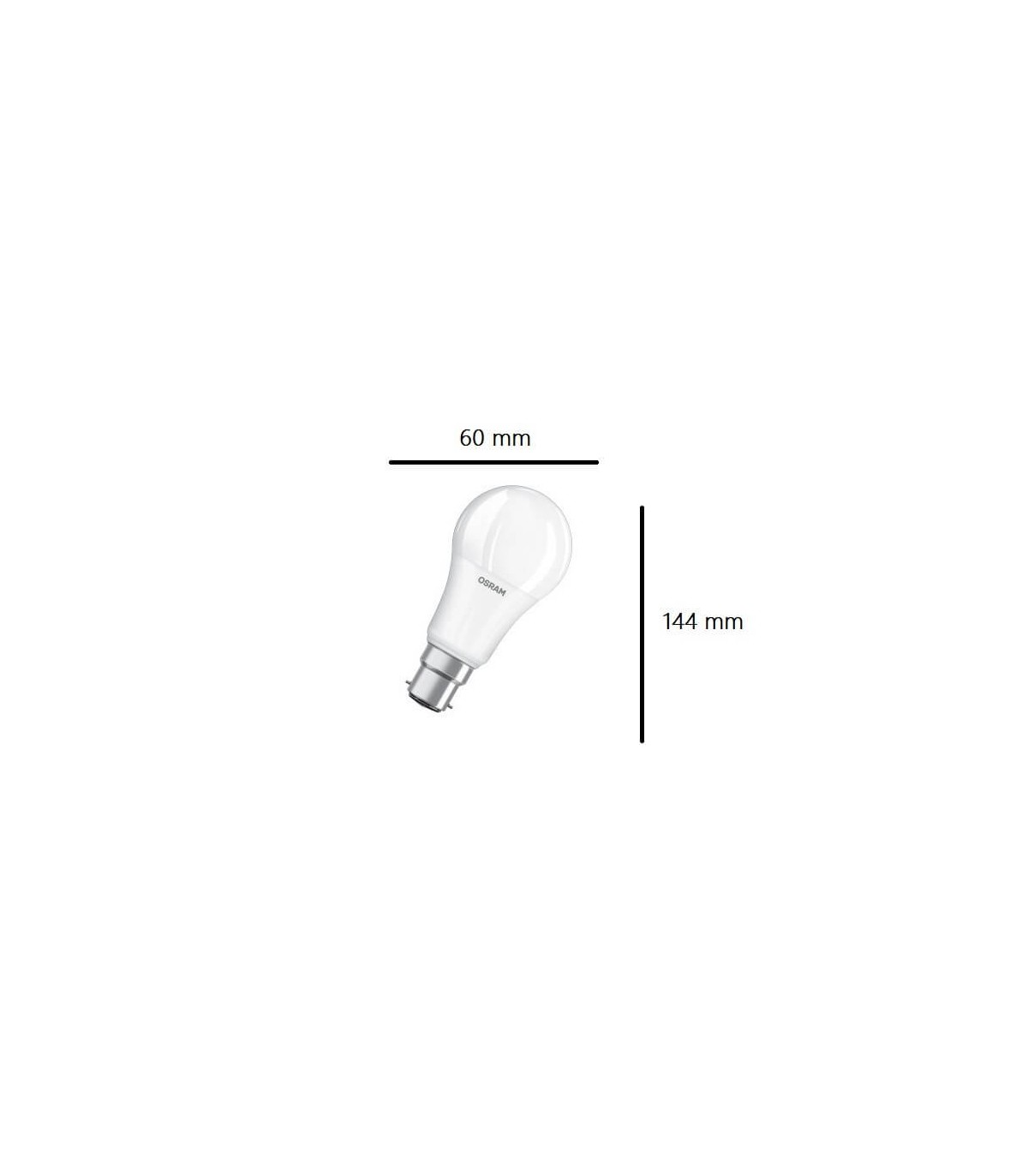 Ampoule LED Osram Standard A75 7.5W substitut 75W 1055lumens blanc chaud  2700K dimmable B22