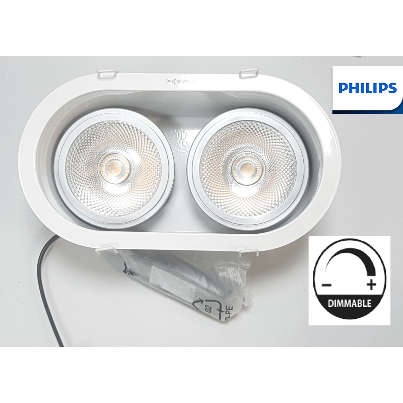 PHILIPS Encastrable LED AR111 2*15W 3000k Blanc  810 lm par lampe Dimmable diamètre de perçage 115mm