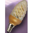 Lampe economique torsadée E14 7w/840 dorée