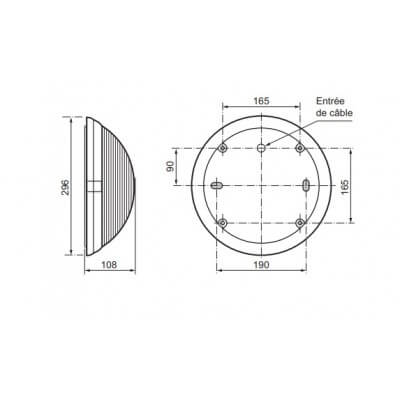 Hublot LeGrand Sarlam Super 1* E27 70Wmax IK04 et IP44 étanche à équiper