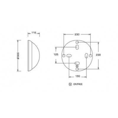 Hublot blanc de diamètre 300m -Luminaire en verre translucide Lébénoïd 078817
