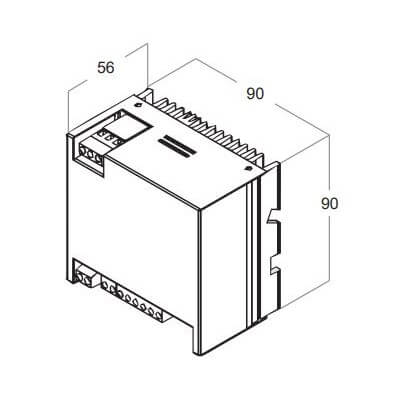 Dimension RVLED250 Variateur-Gradateur Spécial LED par coupure de phase