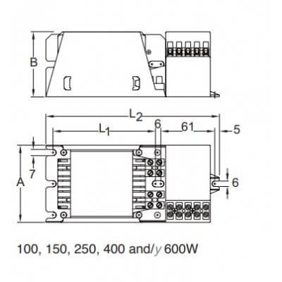 VSI 40/23-ARCE-100-P-A-L Platine Ferromagnetique IM et HPS 400w cl I 6212829