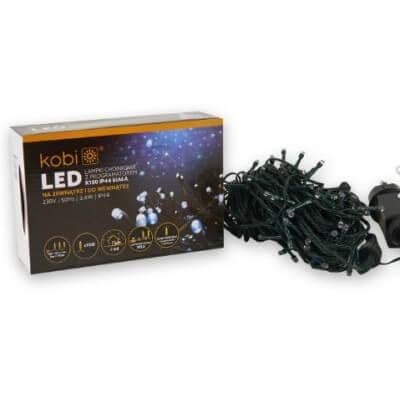 LAMPES DE NOËL À LED AVEC PROGRAMMATEUR K100 IP44 BLANC 10 MÈTRES