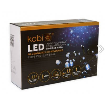 LAMPES DE NOËL À LED AVEC PROGRAMMATEUR K100 IP44 BLANC 10 MÈTRES