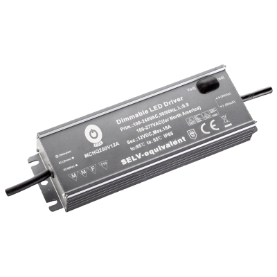 Alimentation métallique LED POS MCHQ250V12A  216W 12V Etanche  IP65