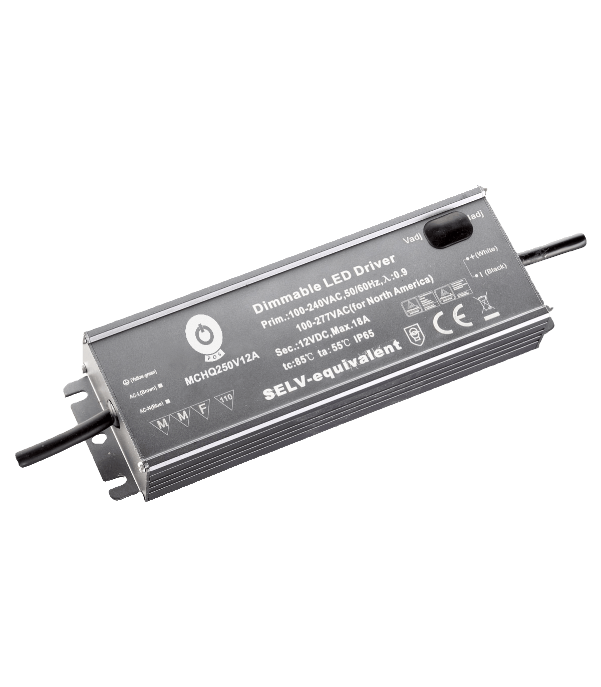 GLSV-200B012 Alimentation LED métallique 200W 12V 16.6A étanche IP67