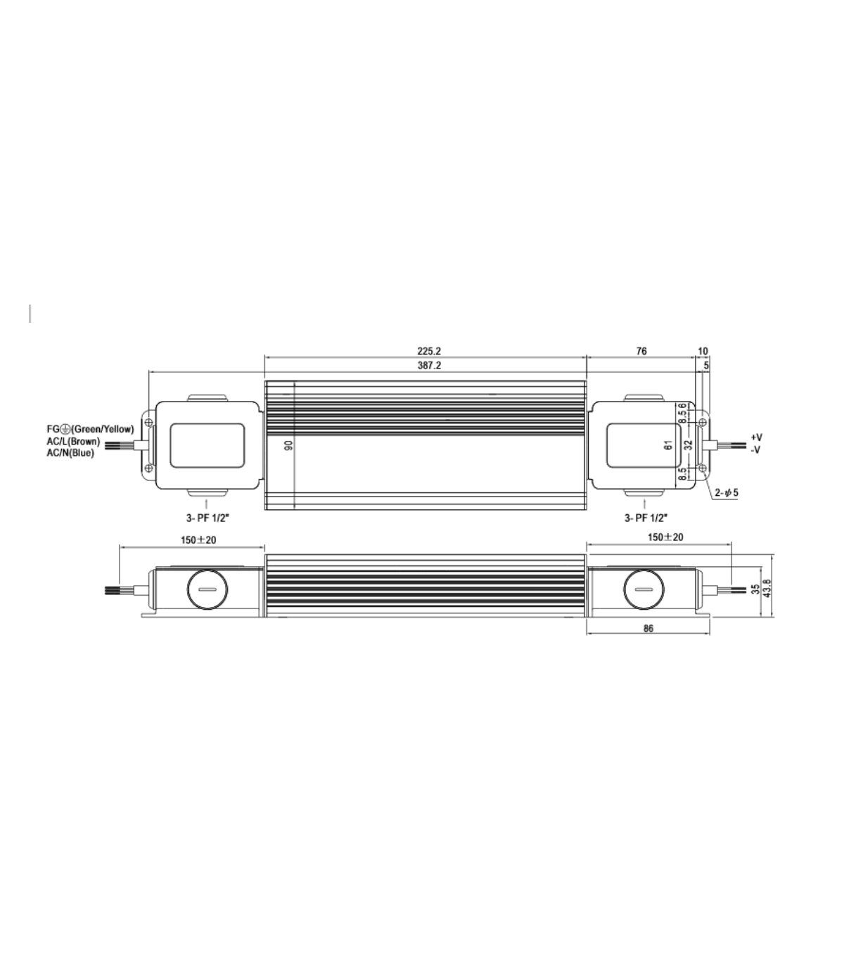 MEANWELL - Alimentation 24V/2,5A format Rail DIN