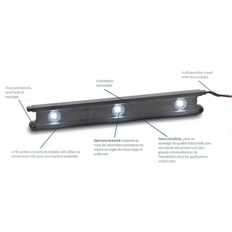 Module 6 Led 2.2w Tetra minitrip DS GEWHBDP6 blanc 7100K Module 6 Led 2.2w Tetra minitrip DS GEWHBDP6 blanc 7100K
