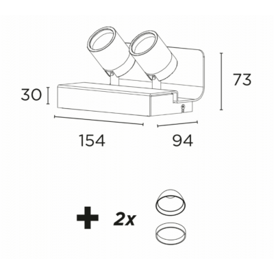 Applique liseuse led Exenia lighting PLURIEL WALL 2 *9w 353 41 50 52