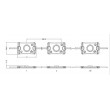 Chaine de 20 modules LED 2w/module Blanc 6000K-8000k 12v IP67 120°