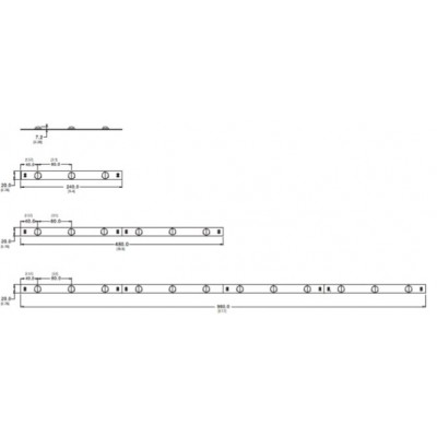 Led barre RB-3030-6W-LENS170 7.2W blanc 6000K-8000K  24V 480MM