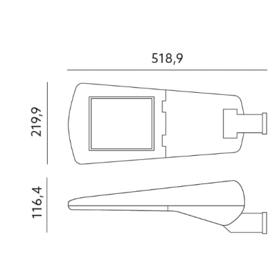 Candelabre LED NEXUS PRO STREET-S 34W Blanc 4000k 6000lumens IP65