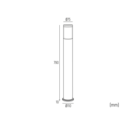 Borne extérieur lumineuse STEELO 80 en acier inoxydable IP44 IK06 1*GU10