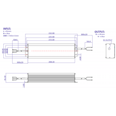 GLSV-200B012 DRIVER LED métallique 200w 12V 16.6A  IP67