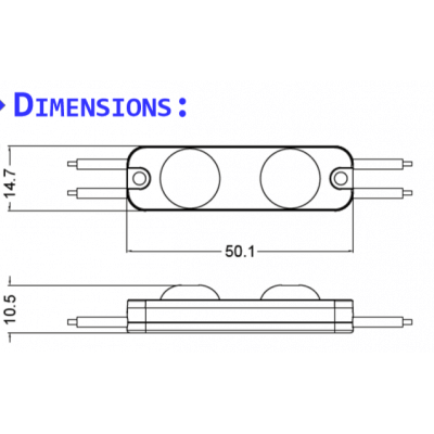 Chaîne de 30 modules WHITE 7000K 0.72w/module 12V IP67 170°
