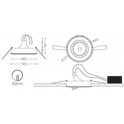 Kit spot basse tension MR16 12v 50w orientable blanc