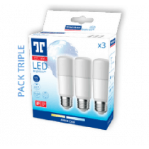 Pack de 3 ampoules LED G.E. lightig Tubulaire 9W substitut 60W  850 lumens blanc lumière du jour 6500K E27