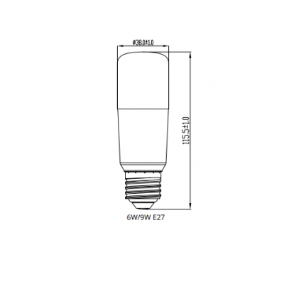 Tungsram LED BrightStik 9W-60W 6500K 240° E27 220-240V 850lm 027423