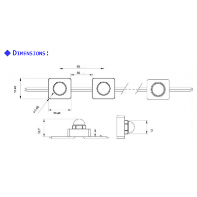 PIXEL- 0.36W/module 12V 145° IP68