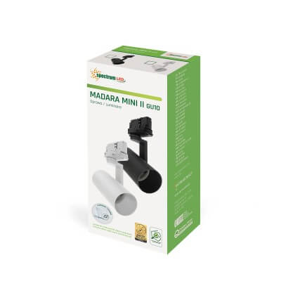 MADARA MINI II Projecteur noir sur rail 3 allumages, pour lampe culot GU10