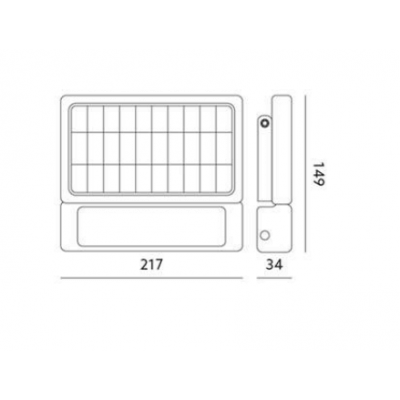 Projecteur Solaire KOBI LED MHC 5W avec détection  4000K Blanc froid 90° IP65