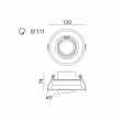 Schéma Spot encastré orientable Kobi Koma black diam 111mm