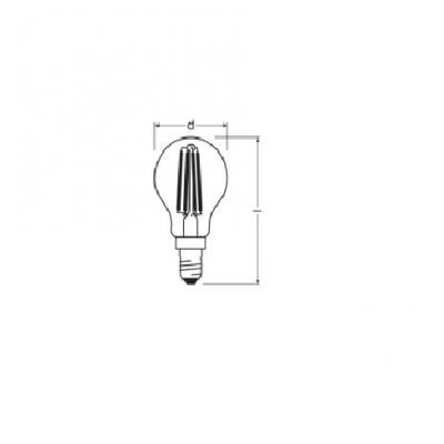 Schéma Osram LED Parathom classic P40 E14 2700K 4w équivalent 40w